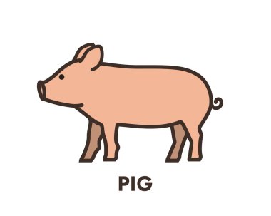 Domuz boyalı çizgi rakam. Vektör anahat simgesini