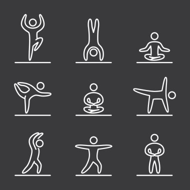 Doğrusal yoga Icons set