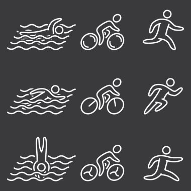 Rakamlar triatlon sporcuların doğrusal. Yüzme, Bisiklet ve runn