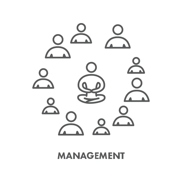Линия иконка успешного управления. Векторный деловой символ — стоковый вектор