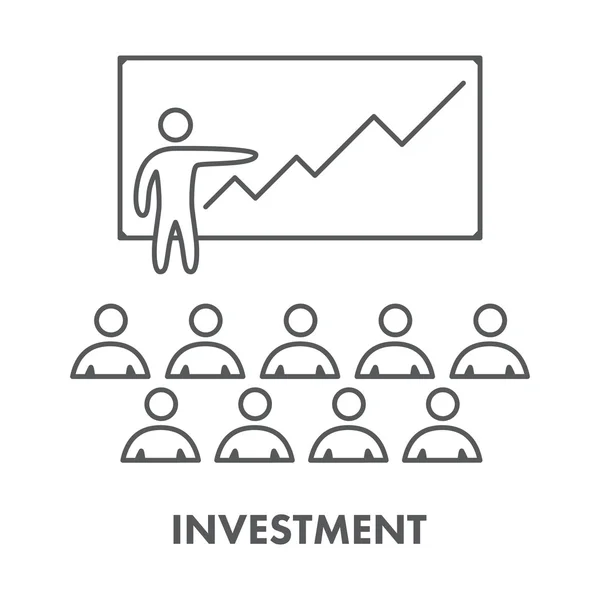 线图标投资和金融 — 图库矢量图片