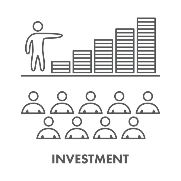 线图标投资和金融 — 图库矢量图片