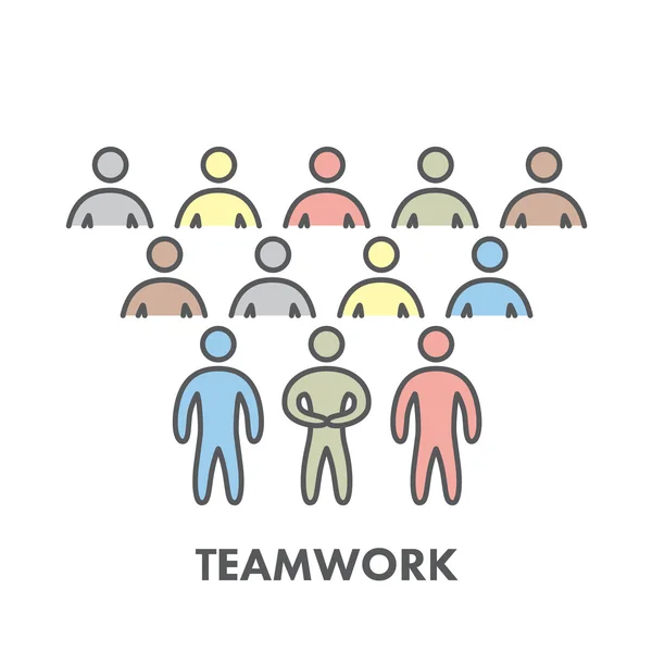 Line icon teamwork. Vector symbol — Stock Vector