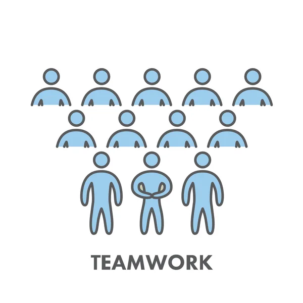 Line icon teamwork. Vector symbol — Stock Vector