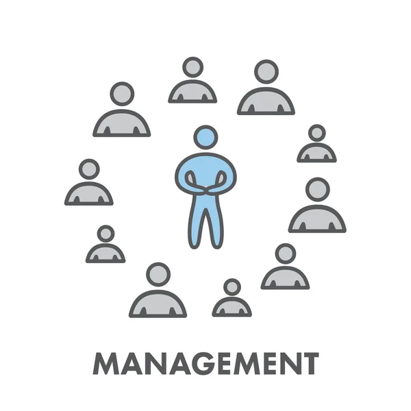 Line Icon erfolgreiches Management. Vektor-Geschäftssymbol — Stockvektor