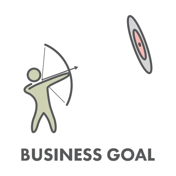 Ligne icône objectif d'affaires. Symbole d'entreprise vectoriel — Image vectorielle