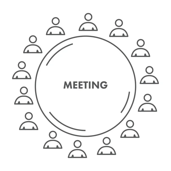 Linia ikona spotkanie biznesowe. Wektor symbol firmy — Wektor stockowy