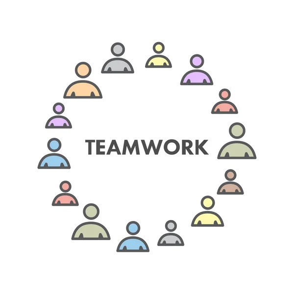 Line icon teamwork. Vector symbol — Stock Vector