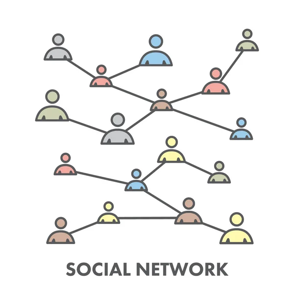 Linia ikona sieci społecznej. Wektor symbol dla sieci web — Wektor stockowy