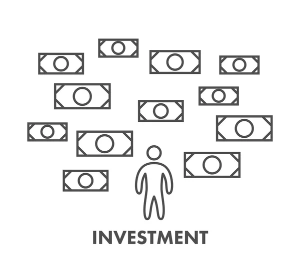 Лінія значків інвестицій та фінансів. Векторний бізнес-символ — стоковий вектор