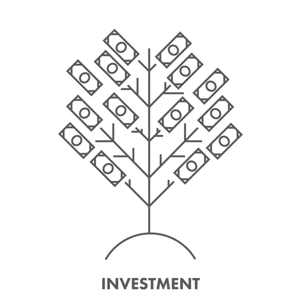 Lijn pictogram investeringen en Financiën. Vector zakelijke symbool — Stockvector