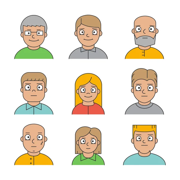 Rad människor avatarer för profil och webb — Stock vektor