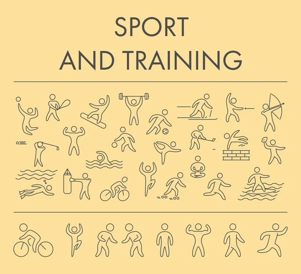 Концепция горизонтального баннера для спорта и тренировок — стоковый вектор