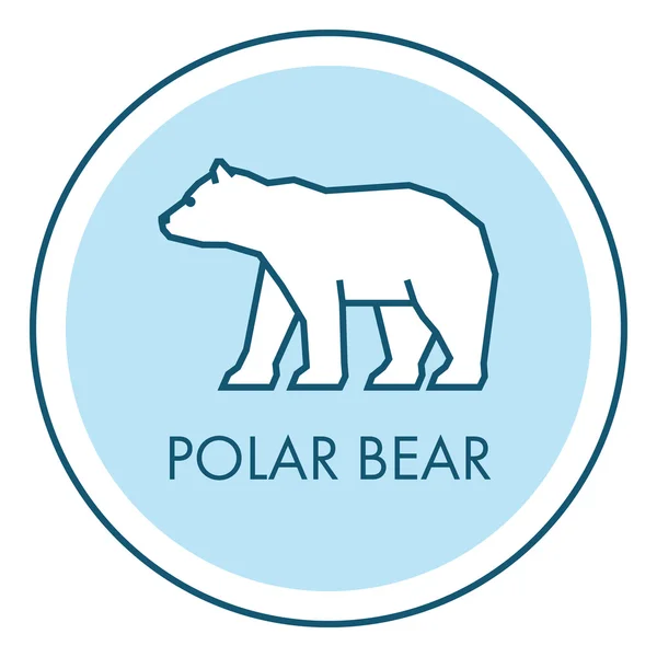 Vector line icon polar bear. Isolated flat symbol — Stockový vektor