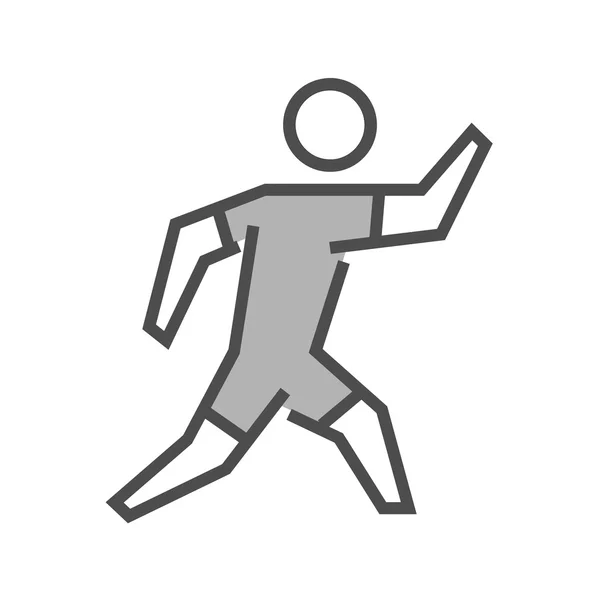Linie und flach verlaufendem Logo. Vektor-Laufsymbol. Läufersilhouette — Stockvektor