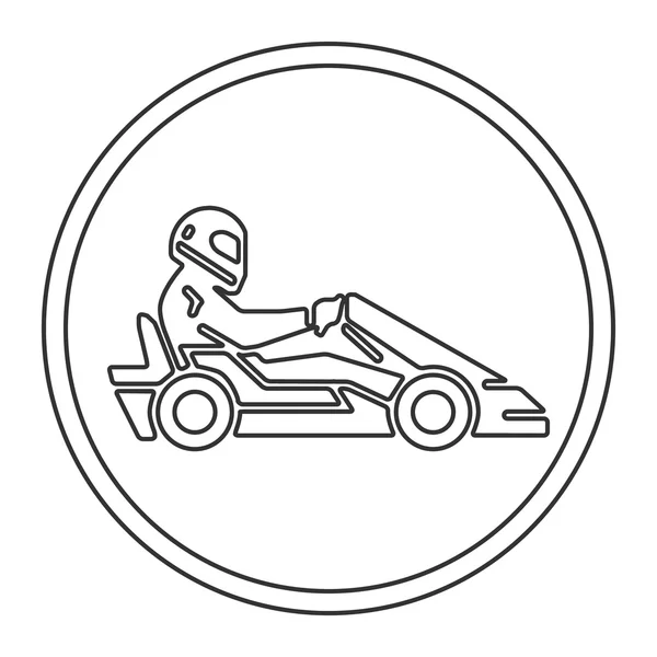 Vector lijn en platte karting logo en symbool — Stockvector