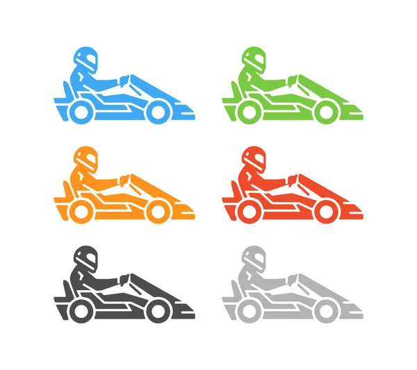 Vektör düz karting logo ve sembolü.