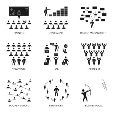 Vektör düz simgesi iş için ayarla