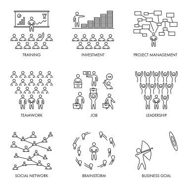 Vektör Lineer simgesi iş için ayarla