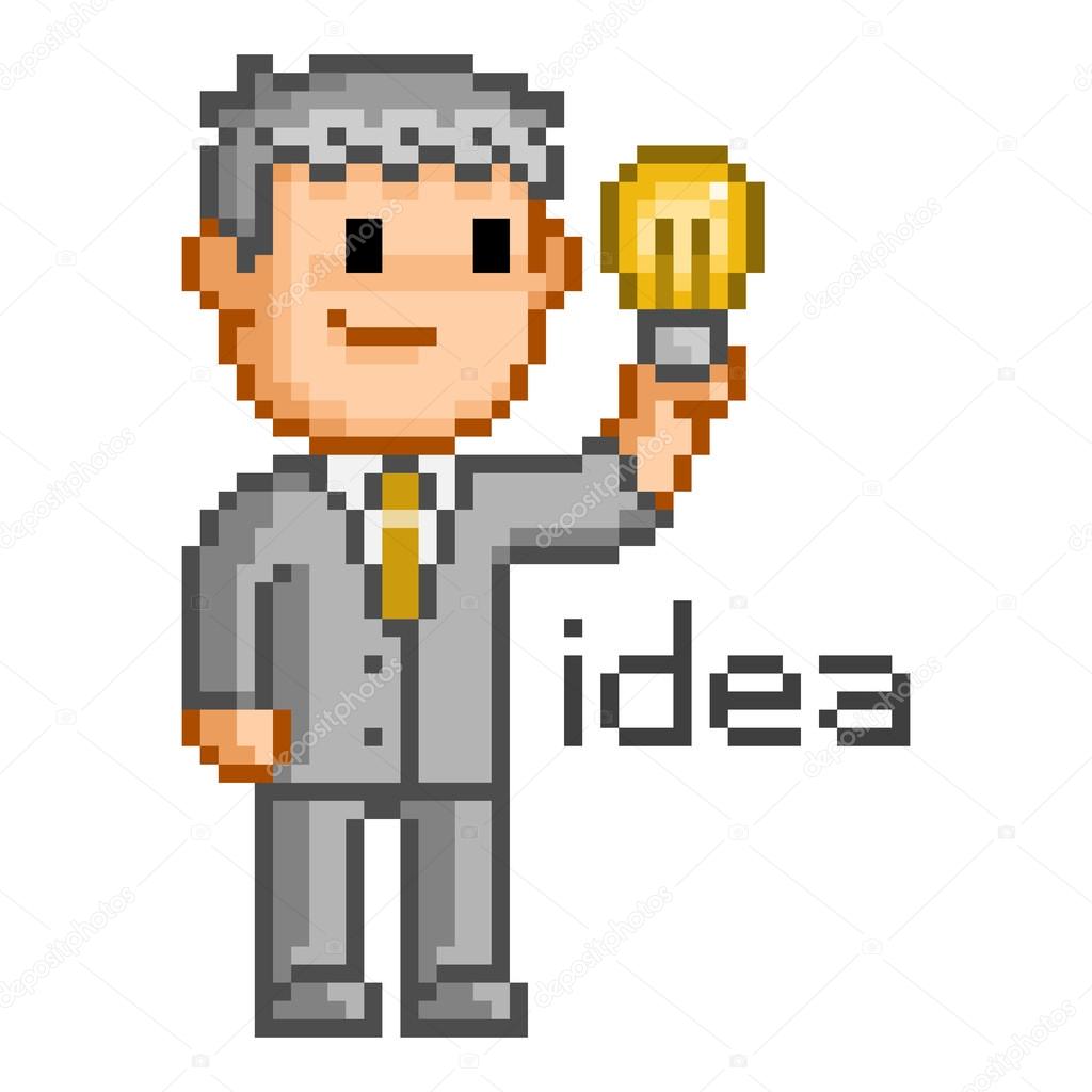 Vector pixel idea for video game and business.