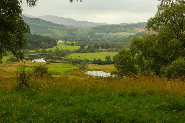 Una Vista Desde Las Colinas Escocia Hasta Las Cañadas Ríos — Foto de Stock