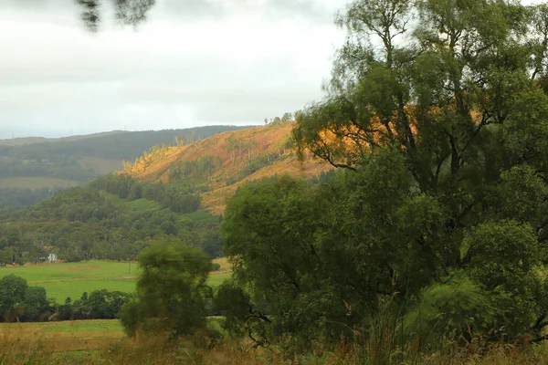 Uitzicht Vanaf Heuvels Van Schotland Naar Glens Rivieren Lochs Hieronder — Stockfoto