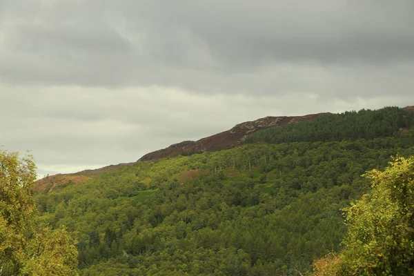 Una Vista Giù Dalle Colline Della Scozia Verso Glens Fiumi — Foto Stock