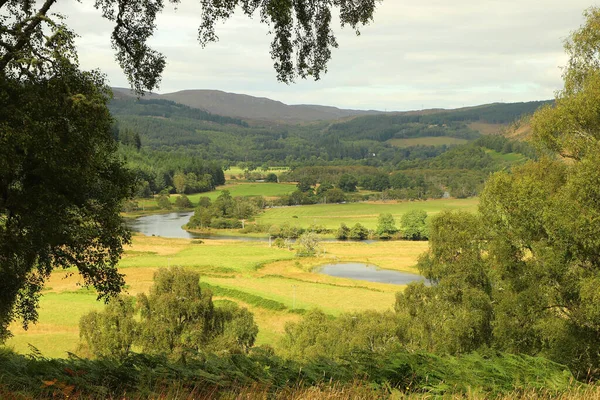 Una Vista Desde Las Colinas Escocia Hasta Las Cañadas Ríos — Foto de Stock