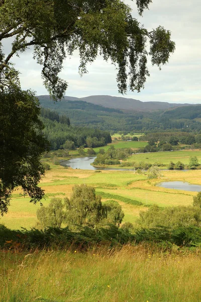 Una Vista Desde Las Colinas Escocia Hasta Las Cañadas Ríos — Foto de Stock