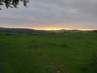 Günbatımında Exmoor üzerinde görüntüler