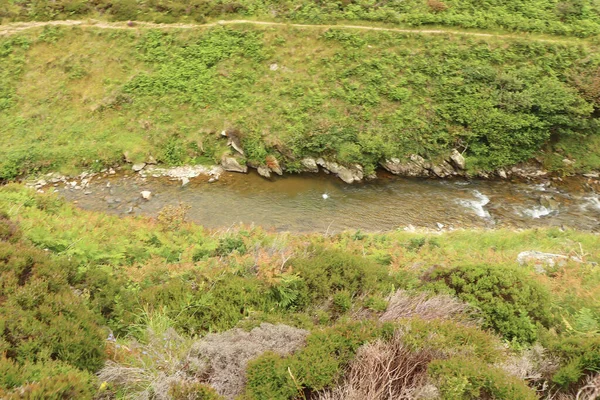 Heddon River Flowing Valley Rocky Ground — Stock Photo, Image