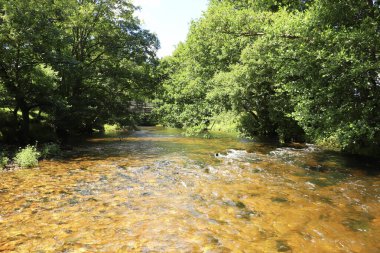 Cornwall 'daki Restormal Kalesi' nin etrafındaki akarsular