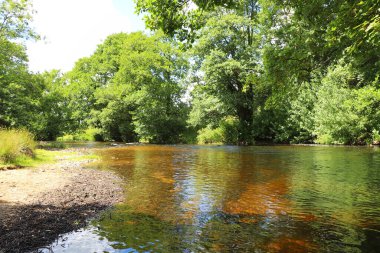 Cornwall 'daki Restormal Kalesi' nin etrafındaki akarsular