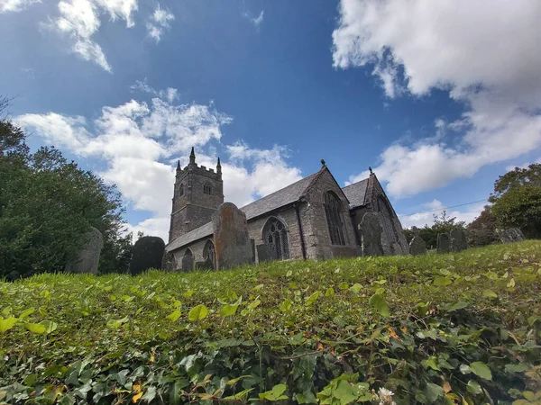 Igreja Histórica Cemitério Sudoeste Inglaterra — Fotografia de Stock