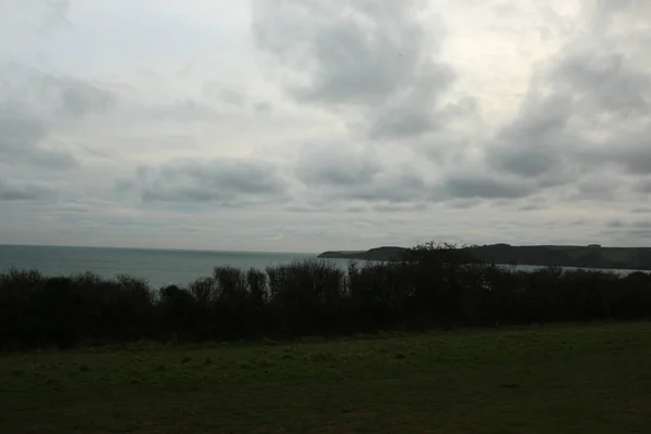 Ett Panoramautsikt Över Atlanten Till Halvö Avståndet Från Englands Södra — Stockfoto