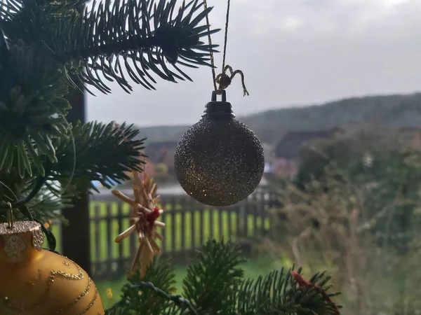 Shiny Decorations Dotted Christmas — Stock Photo, Image