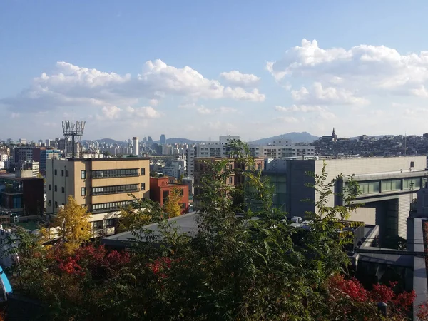 Street level view in Itaewan in Seoul