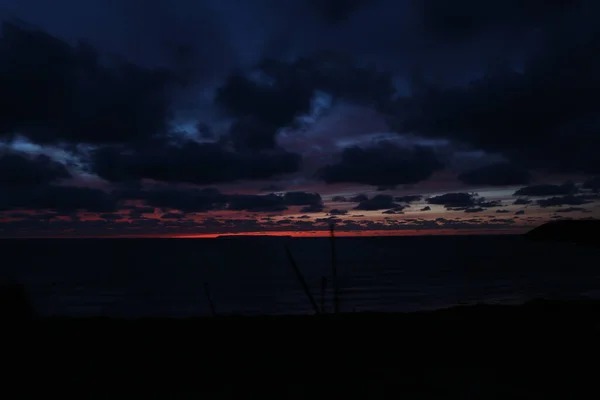 Panoramautsikt Från Sanddynerna Croyde Bay Till Havs Och Över Lundy — Stockfoto