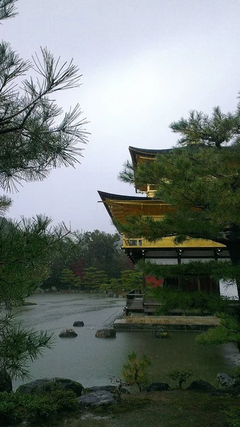 Golden Temple Depois Uma Pluviosidade Kyoto Japão — Fotografia de Stock