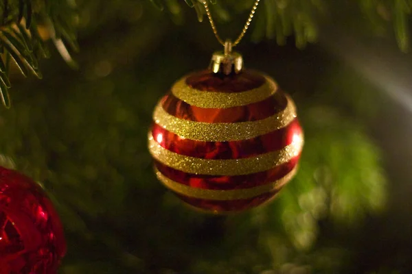 Christmas Bauble Decorations Sitting House — Stock Photo, Image