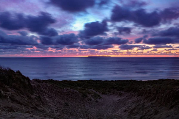Vue Panoramique Depuis Les Dunes Sable Baie Croyde Vers Mer — Photo