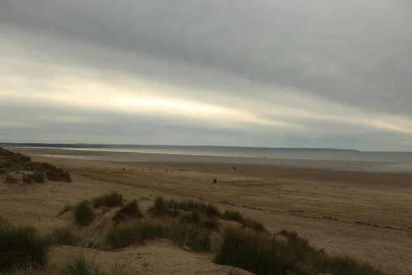 Dune Sabbia Erbose Dietro Spiaggia Saunton Nel Nord Devon Che — Foto Stock