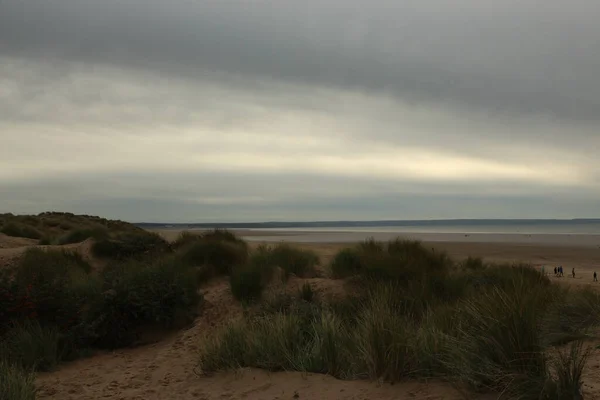 Dune Sabbia Erbose Dietro Spiaggia Saunton Nel Nord Devon Che — Foto Stock