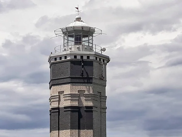 Lighthouse Background Bluse Cloudy Sky — Φωτογραφία Αρχείου