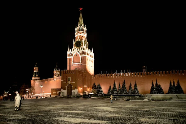 Moscow Russia January 2021 Splended View Moscow Kremlin Spasskaya Tower — Stock Photo, Image