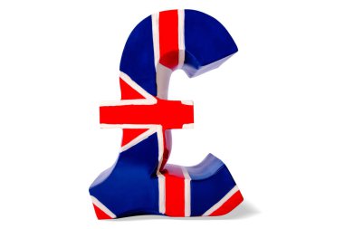 Para kutusu İngiliz para biriminin sterlin sembolü, izole edilmiş..