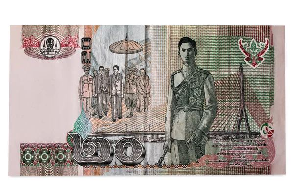 Yeşil Skoç Kumaşında Tayland Kralı Resmi Olan Baht Tayland Banknotu — Stok fotoğraf