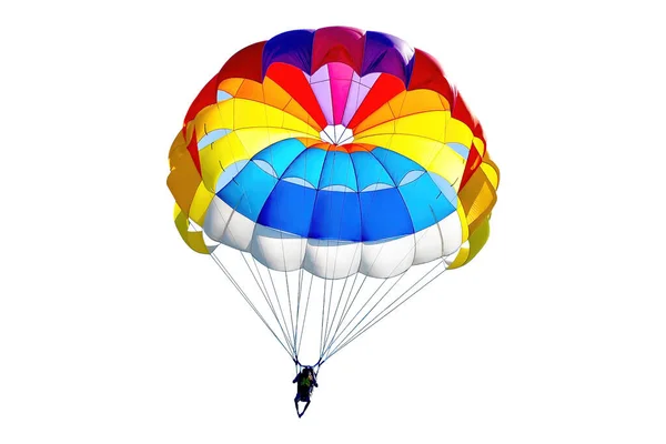 Paracaídas Colores Brillantes Sobre Fondo Blanco Aislado — Foto de Stock