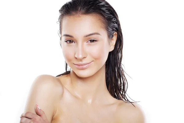 Woman with wet hair — Stock Photo, Image