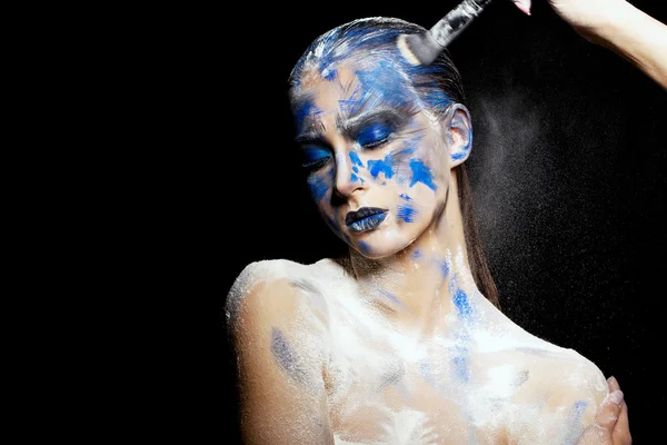 Nő-fantasy kék smink — Stock Fotó